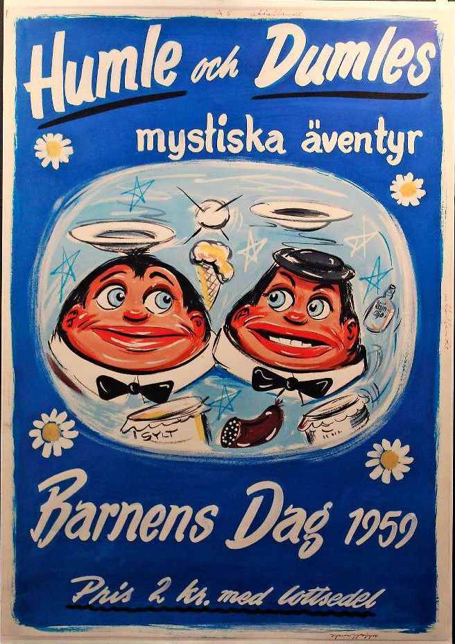Succépar. Humle och Dumle var även med på Barnens dag 1959. Det var ju självklart med tanke på deras succé i TV.