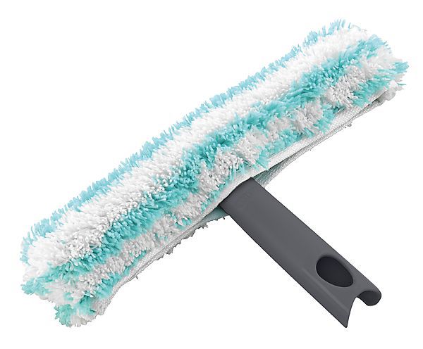 Fönsterputsare med mjuk vit och turkos mikrofiber för rengöring