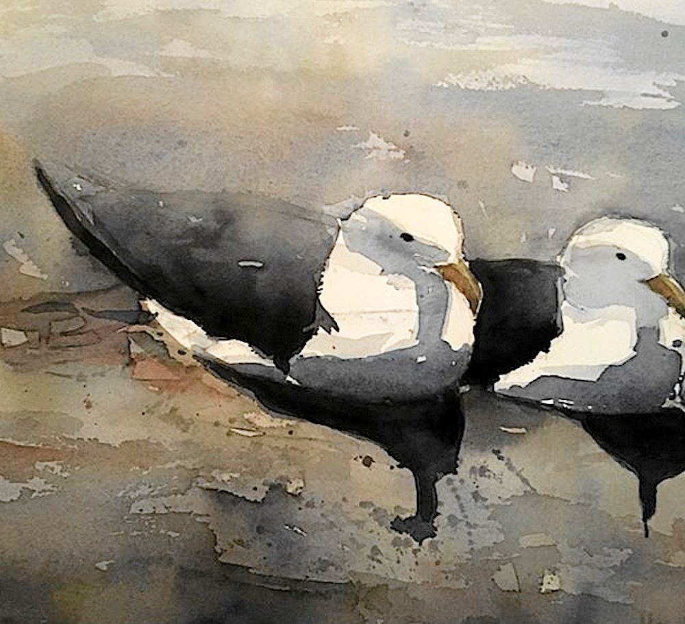 Sjöfåglar och hav är ett motiv Maxi gillar.