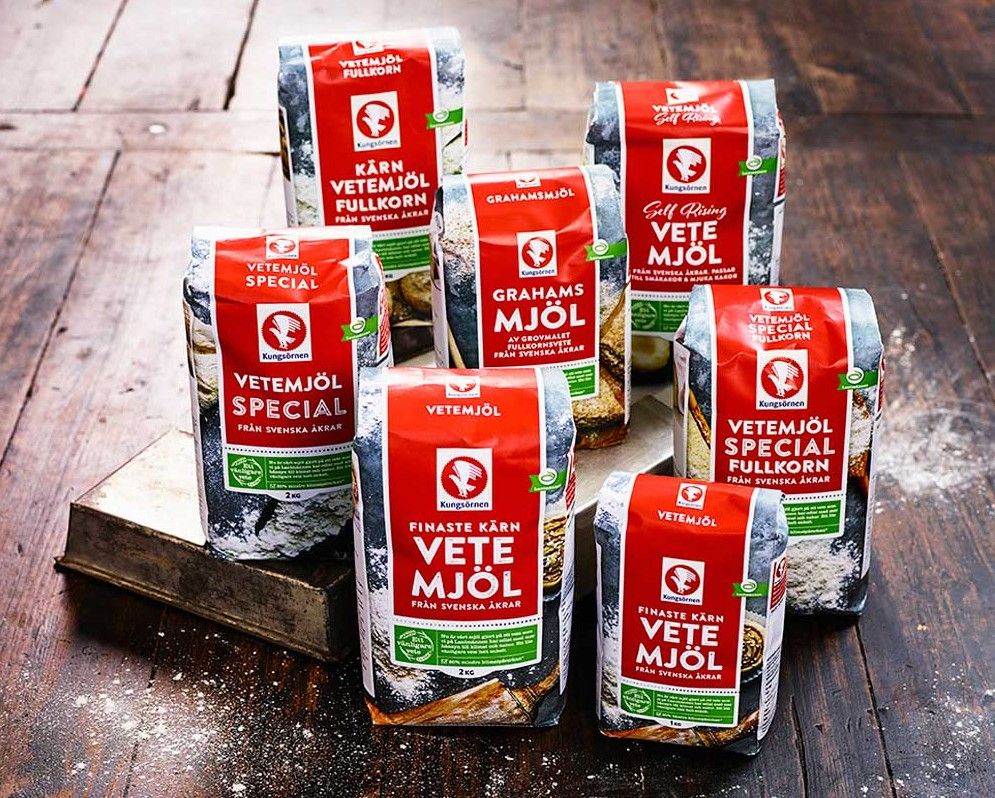 Årsförbrukning av Vänligare vete som är och odlat med 20 procent mindre klimatpåverkan än vanligt vetemjöl.