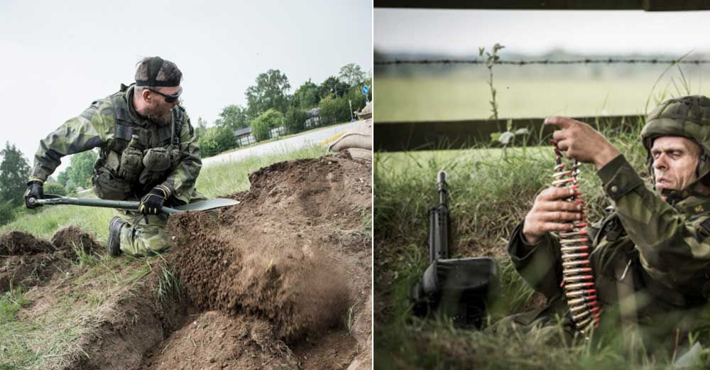 Gräv, gräv, gräv. Av alla hål som ska grävas i marken är skyttevärnet det vanligaste. Under lumpen blir du proffs på att gräva med spade.
