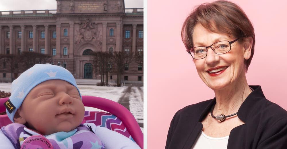 Gudrun Svea Ådalia och Gudrun Schyman. Foto: Staffan Lundgren/Feministiskt Initiativ.