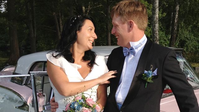 Sandra och Klas Karlsson träffades i Bonde söker fru 2012. Foto: TV4.