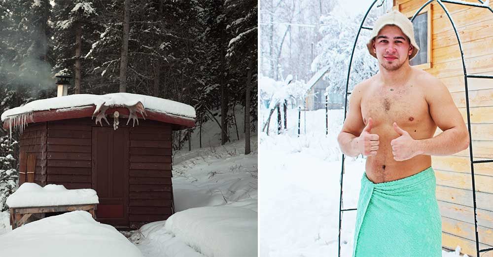 Vad kan vara mer finskt än att sätta sig i sin vedeldade bastu ute i skogen – och sedan kasta sig ut och rulla i snön?