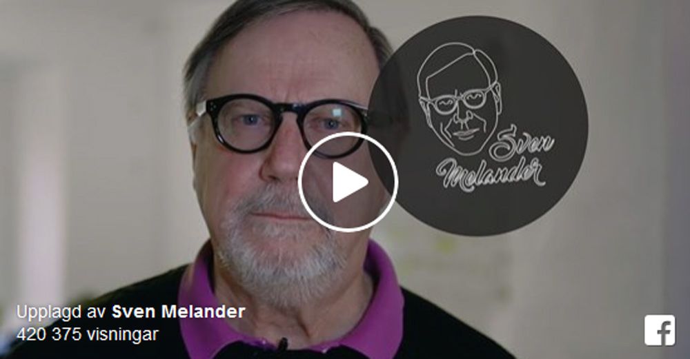 Sven Melander gav sig in i BB-debatten med en film. Foto: Facebook.