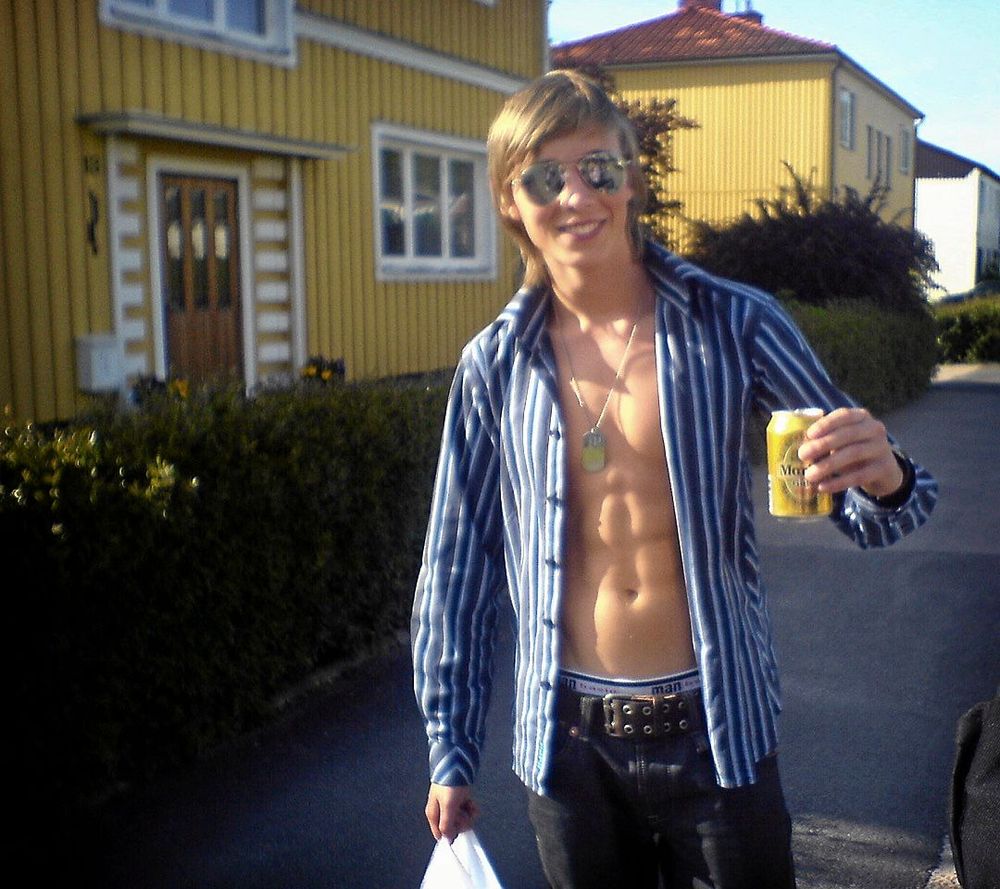 Christoffer Lindhe, 17 år, strax innan olyckan.