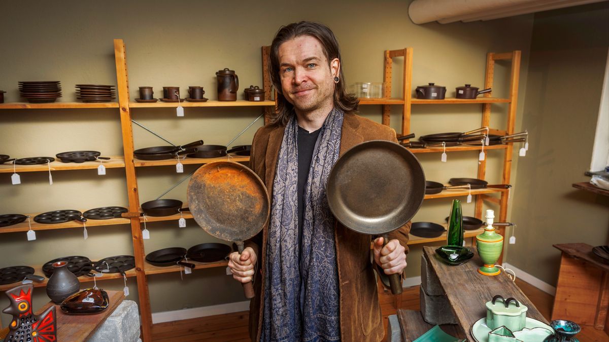 Här får rostiga gjutjärnspannor nytt liv igen