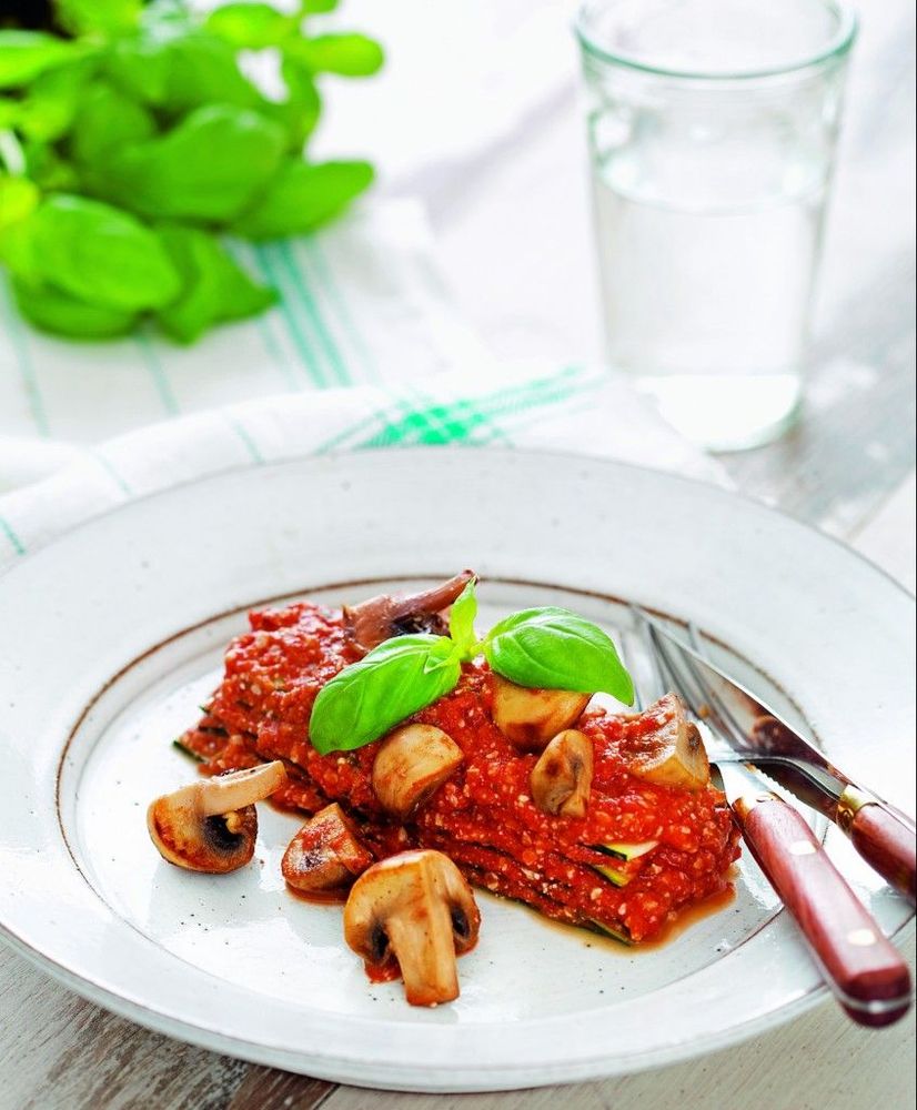 Mättande lasagne som är helt vegetarisk.