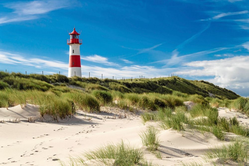 Lighthouse List på tyska ön Sylt, som tillhör de Nordfrisiska öarna.