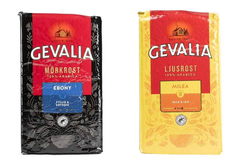 Paket med Gevalia-kaffe.