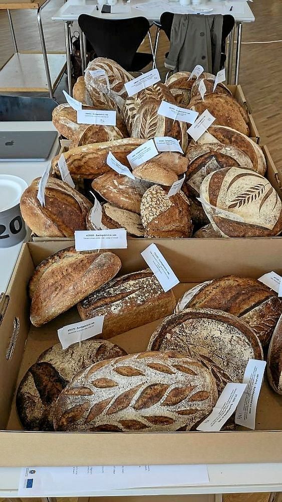 Olika bröd på SM i mathantverk i Växjö.