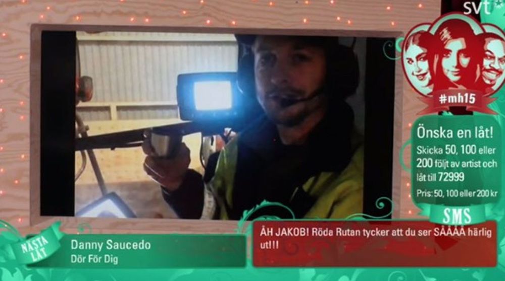 Lantbrukaren Jakob Andersson när han på lördagsmorgonen skypade med Musikhjälpen i Sveriges Radio.