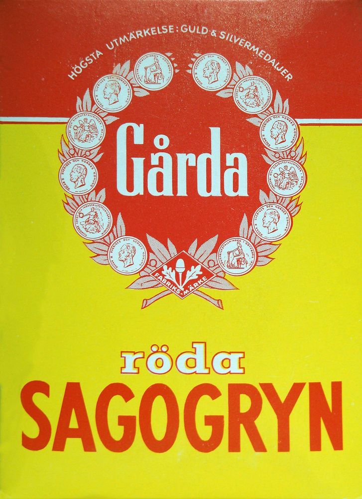 Förpackning Svenska sagogryn.