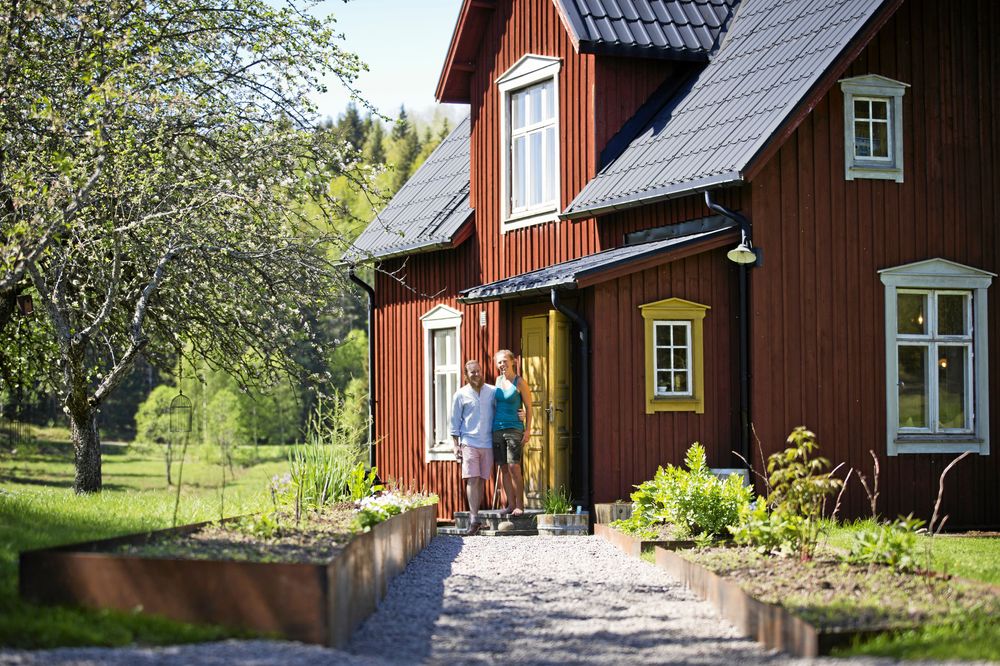 Boninghuset från 1927 och har ett speciellt utseende med spetsigt tak.