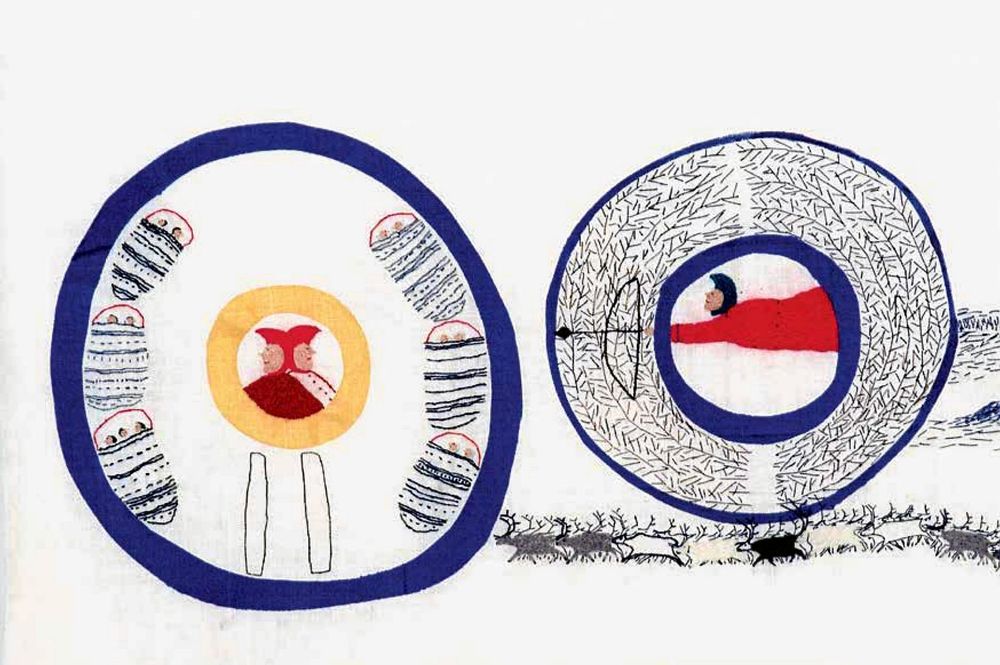 ”Historja” är ett 24 meter långt broderi av Britta Marakatt–Labba