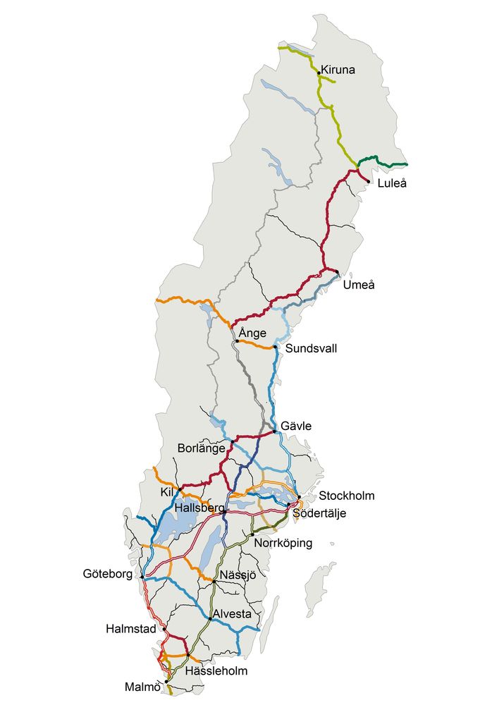 Mellan Luleå och Umeå finns idag ingen järnväg längs kusten – utan bara en stambana i inlandet. Foto: Trafikverket