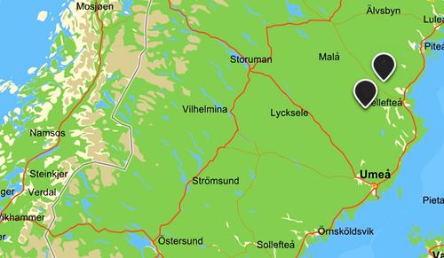 Två byar utanför Skellefteå kommer nu byta namn, har Lantmäteriet beslutat. Foto: Google maps